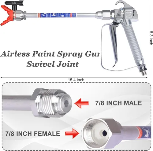 Miniatura 2 de Pistola de pintura sin aire de alta presión 3600PSI con puntas de boquilla 311 315 517, para pulverizadores sin aire Graco Titan (JW-122523)