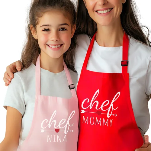 Miniatura 6 de Delantal personalizado para niños para cocinar, delantal para niños pequeños para niñas y niños, delantales de chef para mujeres, regalo de Navidad