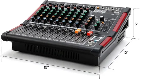 Miniatura 2 de TC-Home 8 canales alimentados mezclador profesional mezcla amplificador 16DSP TRS USB Bluetooth grabación casera