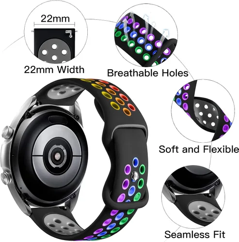Miniatura 4 de Compatible con Samsung Watch 3 correas de 1.772 pulgadas/Galaxy Watch Band 1.811 pulgadas/Gear S3 Frontier/Classic Watch, 0.866 pulgadas, correa