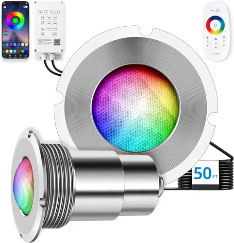 Miniatura 9 de Luces de Piscina para Piscina Enterrada, Luz LED de Color de 1.5 Pulgadas para Piscina Enterrada y Spa, Luces de Piscina Sin Nicho IP68