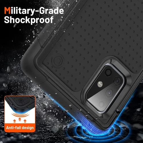 Miniatura 3 de Funda diseñada para Samsung Galaxy A71 5G, funda 2 en 1 regalo de grado militar, protección contra caídas, cubierta resistente de servicio pesado, a
