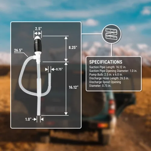 Miniatura 7 de TERA PUMP - Bomba de transferencia de combustible (Gasolina, Queroseno, Diésel, E85) Hasta 3 GPM Sifón con sistema de entrada flexible, Bomba
