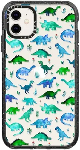 Miniatura 108 de CASETiFY Impact - Funda para iPhone 11 - Flower Power Retro - Negro Transparente