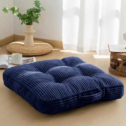 Miniatura 79 de HIGOGOGO Cojín de suelo para adultos, cojín de meditación, grande y redondo, funda de pana copetuda, para sala de estar o yoga, 22 x 22 pulgadas