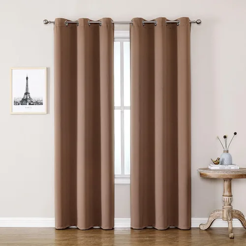 Miniatura 106 de ChrisDowa - Cortinas de cenefa pequeñas para cocina, cortinas cortas con ojales y aislamiento térmico para oscurecer la sala y habitación
