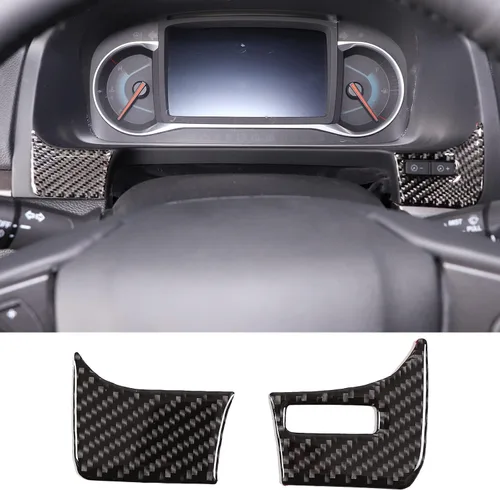 Miniatura 4 de Kit de calcomanías de fibra de carbono real 3D suave para consola de automóvil, salida de aire, marco de ventilación, decoración compatible con Negro