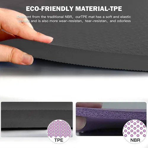 Miniatura 5 de Hatha Yoga - Tapete de yoga de 4/5 pulgadas de elastómero termoplástico, tapetes de fitness y ejercicio de gran tamaño 72 pulgadas de largo x 32