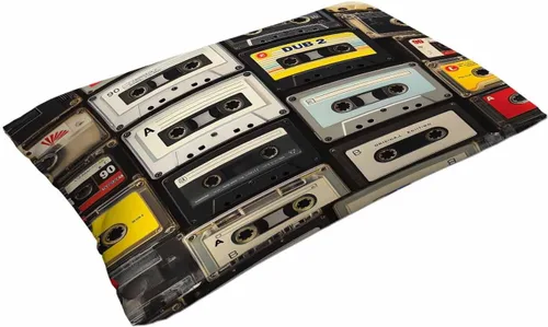 Miniatura 3 de Mugod Funda de almohada decorativa de los años 80 con cintas de plástico de cassette de audio retro, funda de almohada para hombres y mujeres
