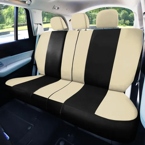 Miniatura 6 de Fundas para asientos FH GROUP FH-FB030115 de tela liviana y aireada, con división para airbag, set combinado menta/negro: funda de volante, Beige
