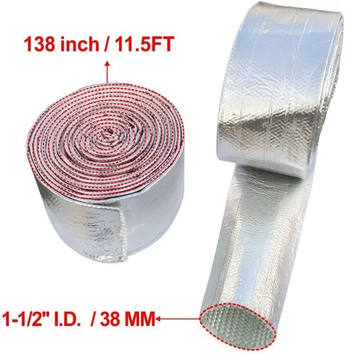 Miniatura 6 de Rollo de revestimiento térmico aluminizado para automóvil, calor radiante y evita el bloqueo de vapor, escudo térmico para cable de freno/línea