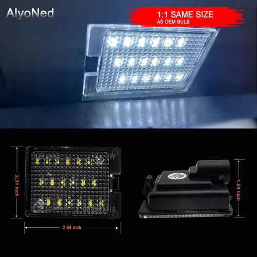 Miniatura 5 de AlyoNed - Luz LED para Placa de Matrícula, Compatible con Dodge Durango 2014-2022, Camioneta, Lente Transparente, 6500K Blanco
