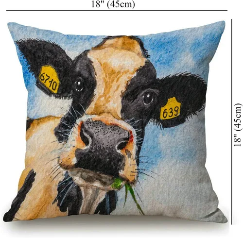 Miniatura 8 de Solekla Funda de almohada cuadrada de lino y algodón con flores blancas y negras, funda de cojín decorativa para sofá de 18 x 18 pulgadas Sl157
