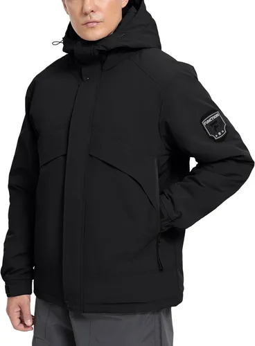 Miniatura 2 de Chaqueta de esquí para hombre, impermeable, cálido, abrigo de invierno resistente al viento, chaqueta de snowboard aislada con capucha para montaña