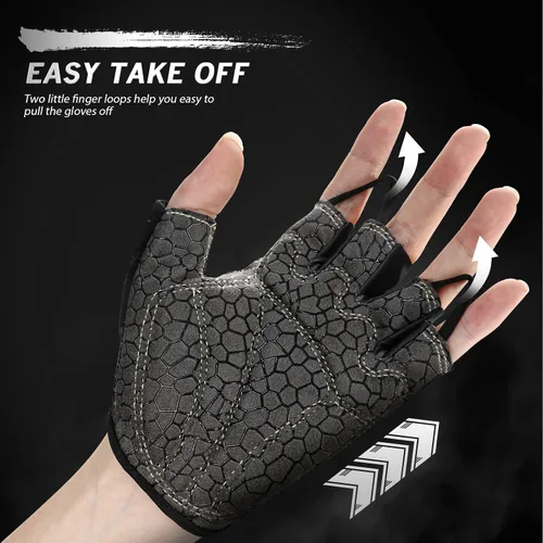 Miniatura 3 de HTZPLOO Guantes de ciclismo, guantes de ciclismo, guantes de bicicleta para hombres y mujeres, con almohadilla antideslizante que absorbe