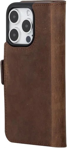 Miniatura 9 de Bayelon Cartera de cuero Cas para iPhone 15 Pro - Funda con tapa abatible, funda tipo cartera para iPhone 15 Pro, funda tipo cartera, función atril