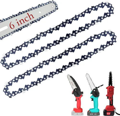 [2 piezas] Mini cadena de motosierra de 6 pulgadas, cadenas de repuesto de 6 pulgadas para mini motosierra eléctrica portátil inalámbrica, cadena de