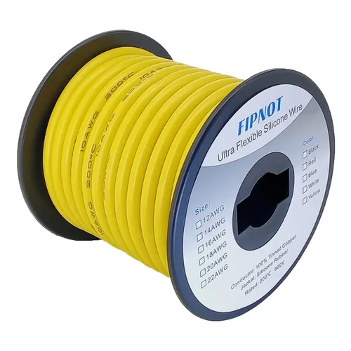 Miniatura 15 de Cable de 8 AWG Alambre Calibre 8 de Silicona - Carrete Negro de 25 pies, Alambre de Cobre Estañado Trenzado Extra Flexible 8AWG para Soldadura 200℃