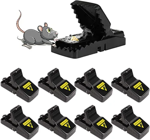 Trampas para ratones, paquete de 8 unidades para el hogar, cocina y oficina, uso en interiores y exteriores, fáciles de usar, atrapa ratones,