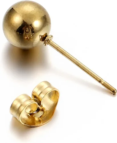 Miniatura 5 de Paquete de 20 aretes de acero inoxidable de 3, 4, 5, 0.236 in, redondos, macizos, con conectores de bucle para hacer joyas
