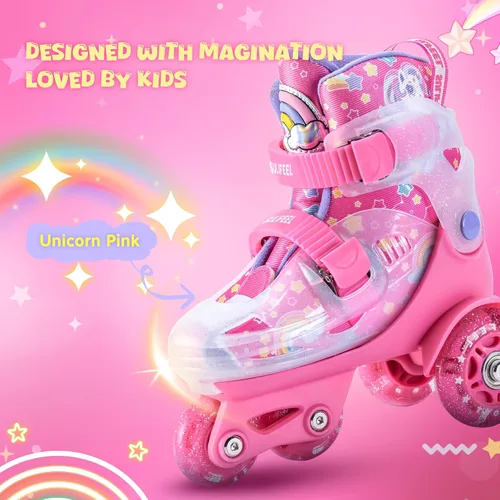 Miniatura 2 de SULIFEEL Patines de Ruedas Ajustables para Niñas Niños Infantiles, Ruedas Divertidas Iluminadas con Luz Flash de Tipo Equilibrio de Tres Puntos