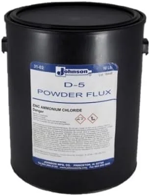Johnson's D-5 Powder Flux - Flujo de cloruro de amonio de zinc para reparaciones profesionales de radiadores y soldadura de metal, polvo de fundente