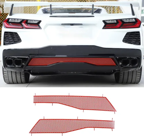 Rejillas de malla para parachoques trasero inferior compatibles con Chevrolet Corvette C8 Stingray 2020-2026, radiadores de parachoques trasero
