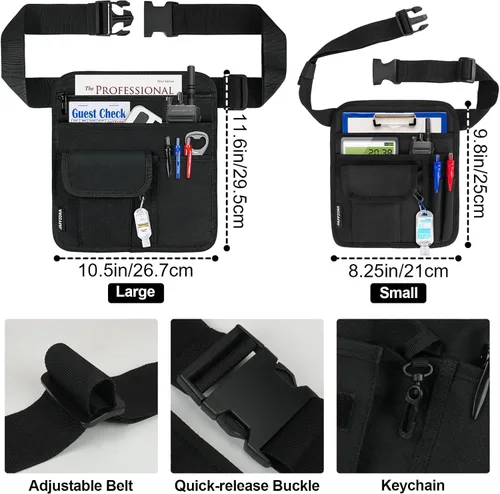 Miniatura 2 de Bolsa de cintura para servidor, bolsa de accesorios para camarera de restaurante, bolsa de dinero y utilidades para trabajar como camarero o camarera