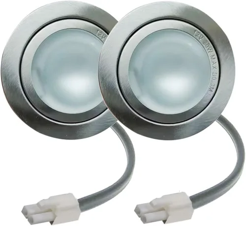 Paquete de 2 bombillas halógenas de 20 W de 12 V CA para 2.362 in/2.35 pulgadas de agujero antiguo campana campana de cocina bombilla de gabinete de