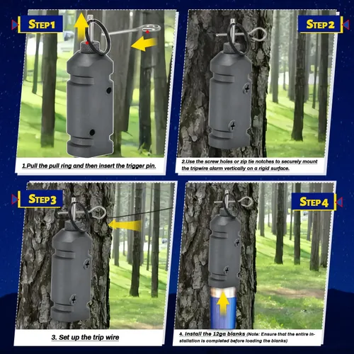 Miniatura 4 de Dispositivo de alarma de alambre de viaje de aluminio calibre 12 Alarma de tienda de campaña de viaje al aire libre Perímetro de seguridad Sistema
