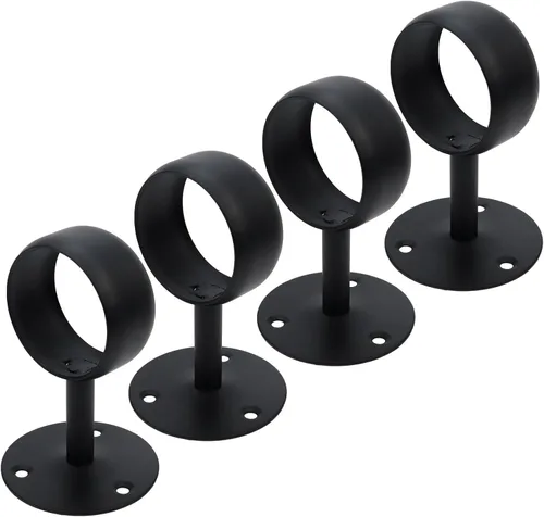 Miniatura 9 de Antrader Paquete de 4 soportes de acero inoxidable de 1.26 pulgadas de diámetro para armario, barra de soporte, soporte de tubería, soporte