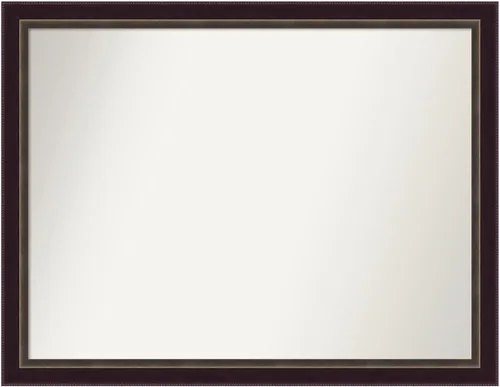 Miniatura 415 de Amanti Art Espejo de baño de bronce para sobre el fregadero, 24 x 24 pulgadas, espejo cuadrado de bronce Lara para tocador, marco de madera