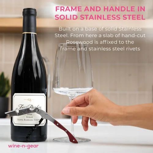 Miniatura 3 de Pocket Prestige Waiters - Sacacorchos de Coutale Sommelier – Palisandro – Abrebotellas de vino de doble palanca patentado francés con resorte