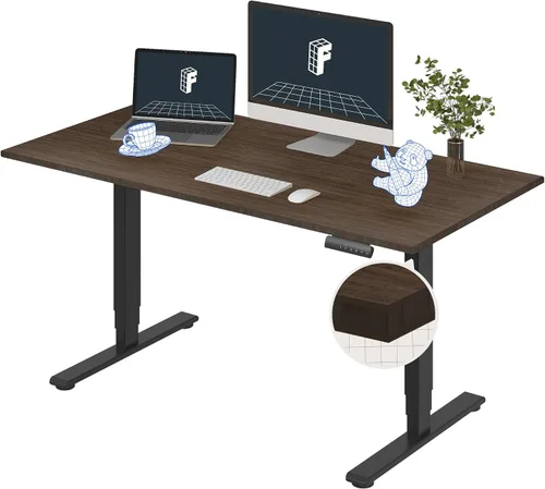 Miniatura 26 de FlexiSpot E6 Bamboo - Escritorio eléctrico de pie de 3 etapas con motor dual de 48 x 24 pulgadas, soporta 220 libras, altura ajustable con ajustes