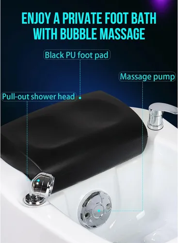Miniatura 3 de Baño de pies de masaje acrílico spa de pies calentado lámpara colorida baño de pies Pedicura Spa de pies Ajuste caliente y frío Tazón de pedicura