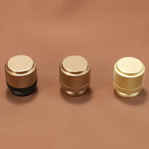 Miniatura 7 de Paquete de 10 tiradores para gabinete de cocina, tiradores mate negro y bronce champán, tiradores de cajón estriados negros, herrajes de cocina
