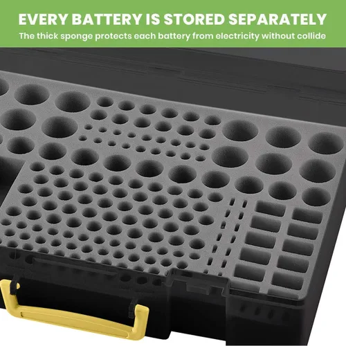 Miniatura 4 de Organizador de baterías - Caja de contenedores con comprobador BT-168. Organización de garaje con capacidad para 225 baterías AA AAA C D Cell 9V 3V