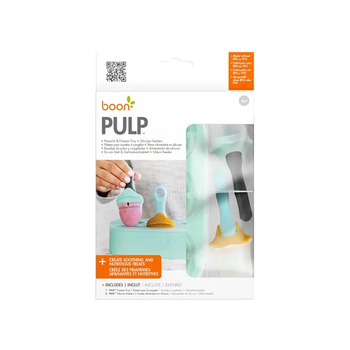 Miniatura 8 de Boon PULP Bandeja de silicona para congelador, incluye bandeja de silicona y tapa con 2 comederos de silicona PULP para bebés, almacenamiento