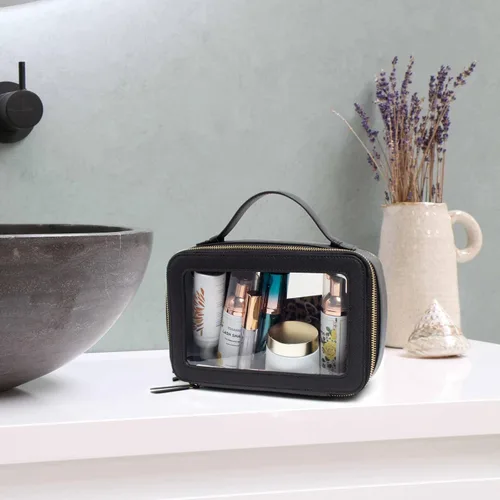 Miniatura 4 de LETGO Bolsas de maquillaje transparentes, bolsa de aseo aprobada por la TSA con cremallera, organizador de maquillaje transparente para artículos