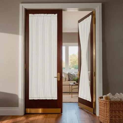 Miniatura 32 de NICETOWN - Cortinas transparentes para puerta de ventana, tratamiento de ventana lateral para puertas estrechas de vidrio/cocina/puerta delantera