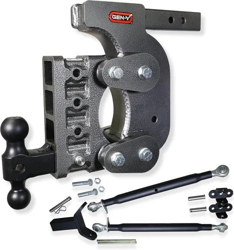 GEN-Y Hitch Enganche de remolque resistente para receptor de 2 pulgadas, caída de 12.5 pulgadas con 4 posiciones ajustables, incluye montaje de bola