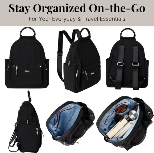 Miniatura 67 de Baggallini Mochila todo el día para mujer con pulsera de teléfono RFID, Negro, talla única