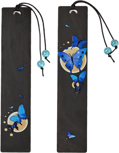 Miniatura 4 de ZQZYMXQ 2 Piezas Marcapáginas de Mariposa Estéticos, Marcadores de Libros para Lectura para Mujeres, Regalos de Mariposa para Mujeres (Mariposa Azul)