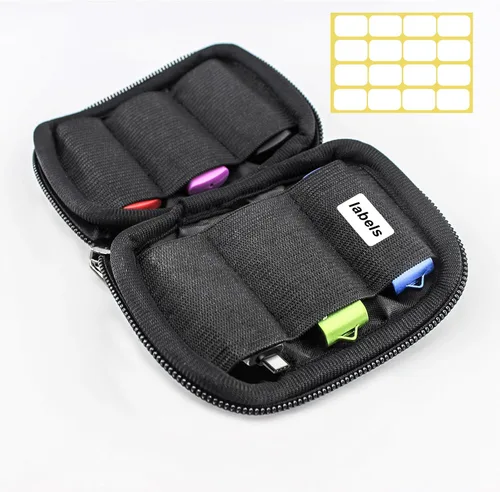Miniatura 8 de Paquete de 5 unidades flash USB de 64 GB y 2 adaptadores USB C en una funda, unidades de memoria USB, almacenamiento y respaldo para teléfonos