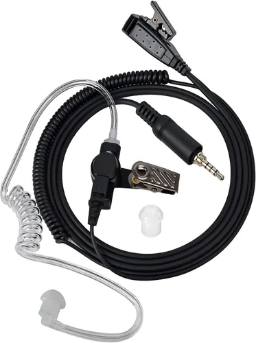 HYS Auricular de vigilancia de radio de seguridad con tubo de bobina acústica transparente, kit de audio para YAESU/Vertex Radio VX-6 VX-7E VX-120