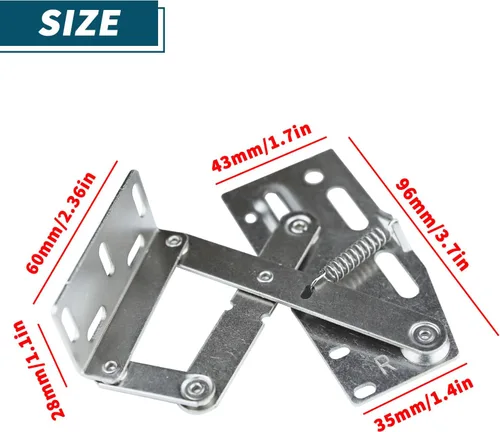 Miniatura 2 de SUUJI 2 bisagras de tijeras, bisagras de bandeja frontal para fregadero de cocina o cajón, organizador de gabinete de baño, acero niquelado