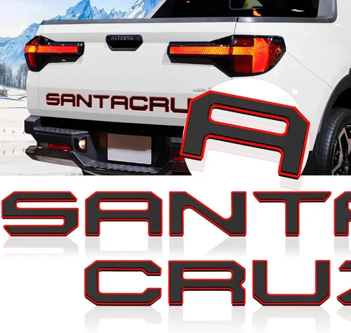 Miniatura 13 de Calcomanías de letras para puerta trasera compatibles con Santa Cruz 2022 2023 2024 2025, calcomanías 3D elevadas con adhesivo fuerte, emblema negro