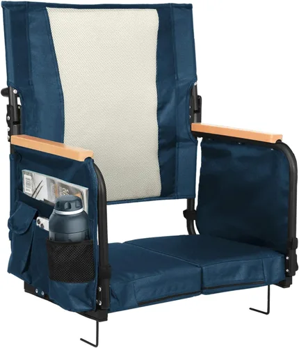 Miniatura 12 de behairity Asientos extra anchos para estadio con soporte para la espalda, sillas de grada con respaldo alto y cojín, asiento de grada plegable