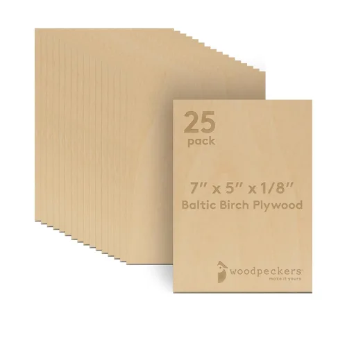 Miniatura 36 de Woodpeckers - Madera contrachapada de abedul báltico, 0.118 in, 1/8 x 5 x 7 pulgadas, paquete de 12 hojas de abedul báltico de grado B/BB, perfectas