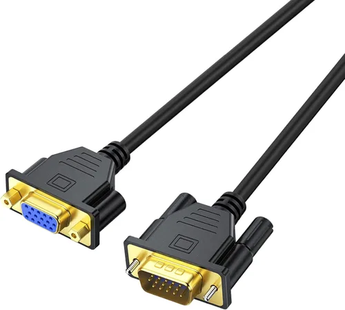 Cable de extensión VGA, cable VGA macho a hembra de 6 pies de 15 pines (no 9 pines), SVGA macho a hembra HD15 para monitor HD15, compatible con